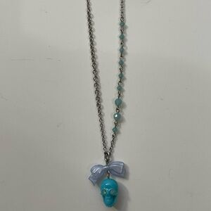 Tarina Tarantino Blue Skull Bead Necklace